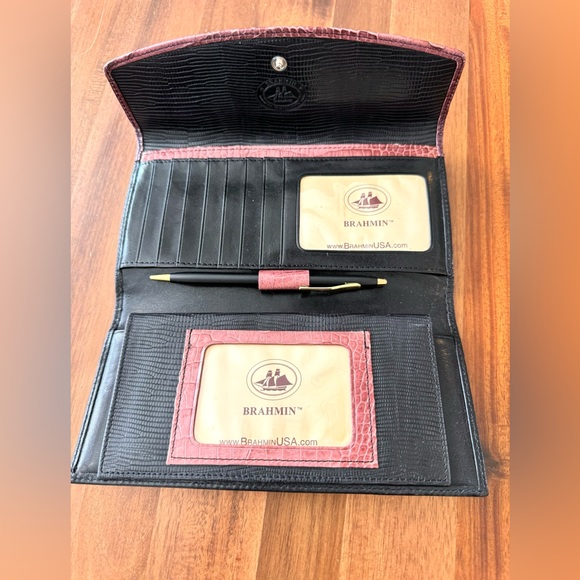 Brahmin Leather Croc Embossed Wallet - Picture 3 of 6